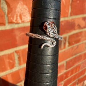 Snake Wrap Reptile Ring - Silver Tone